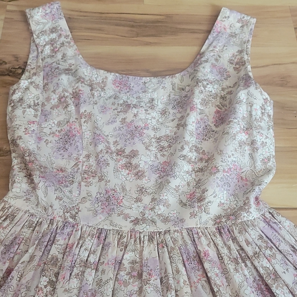 Vintage 50s Floral Day Dress Small - Picture 4 of 12